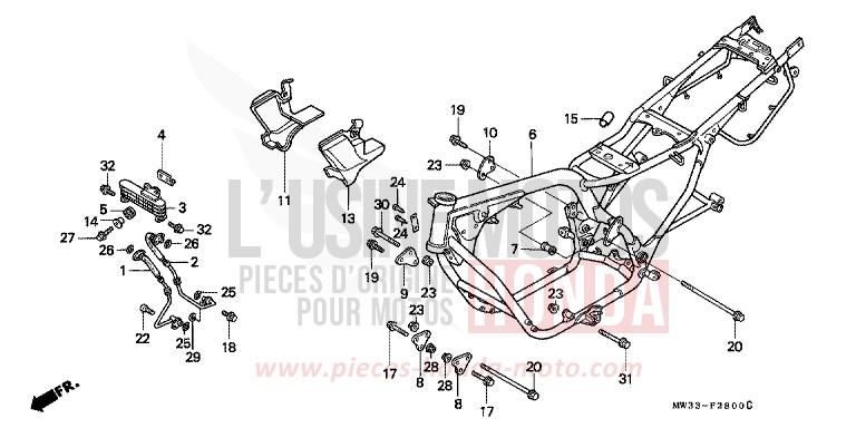 CARROSSERIE DE CHASSIS de CB Seven Fifty NOIR (NH1) 1992